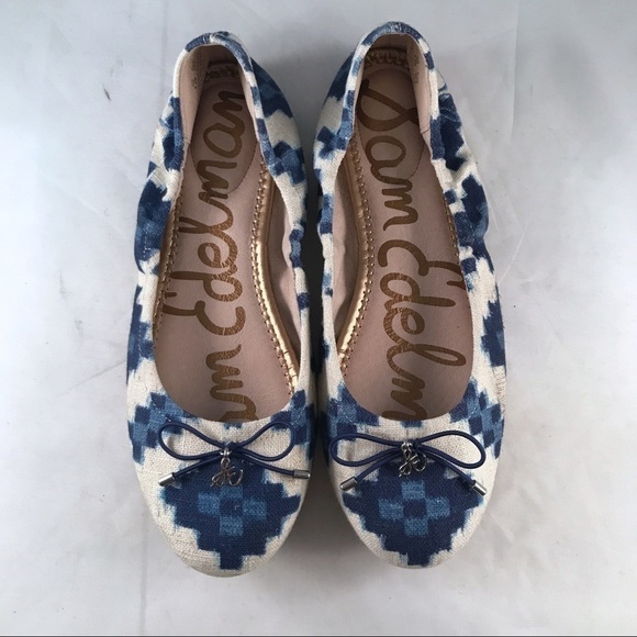 Sam Edelman Ikat Blue Felicia Flat - Picture 2 of 8